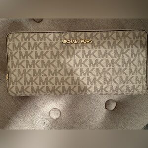 Michael Kors Beige Monogram Clutch